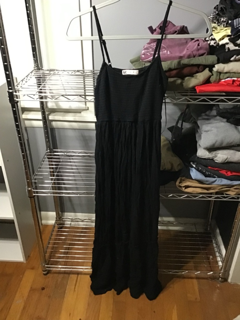 SO Black Maxi Dress with Spaghetti Straps